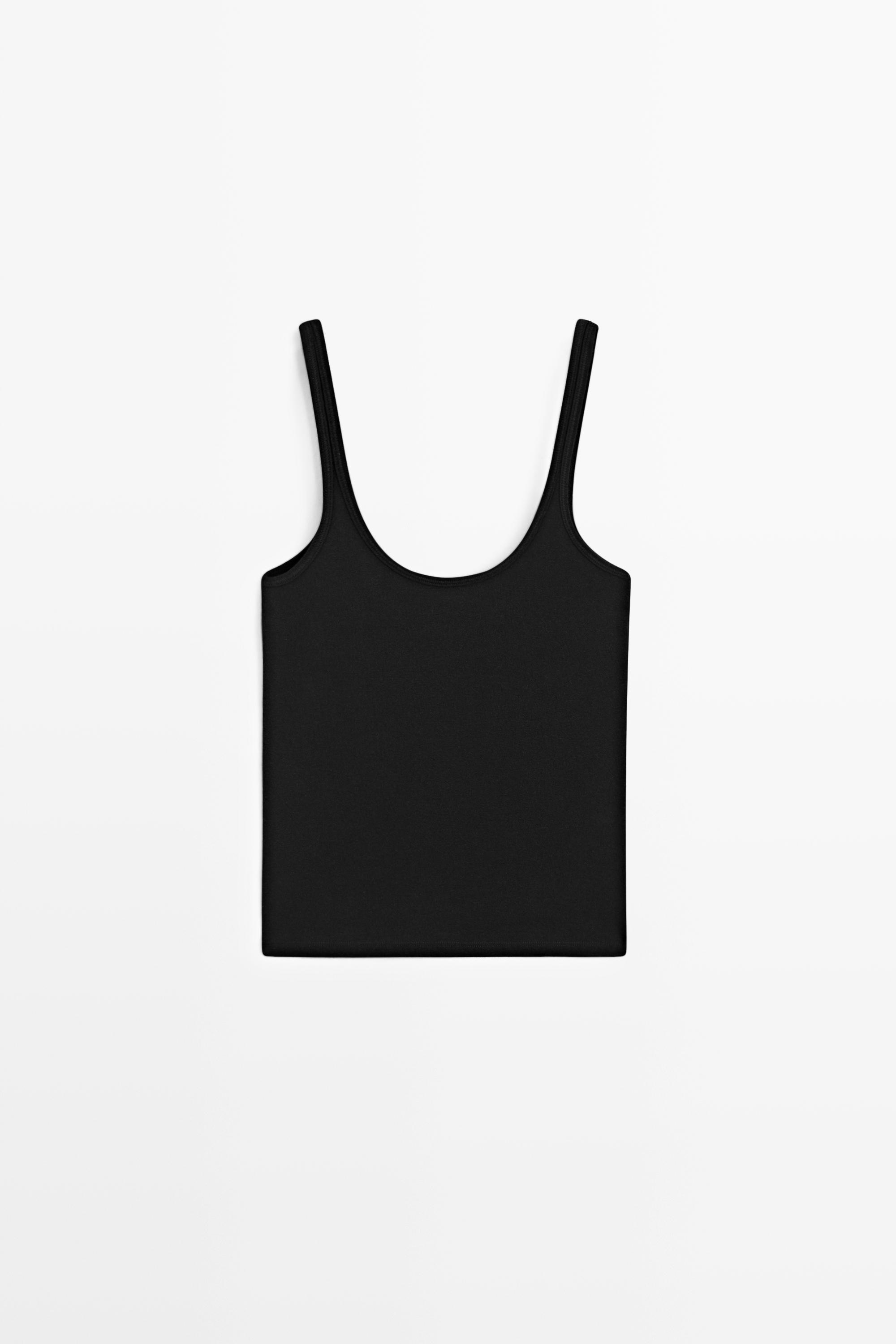 Strappy cotton blend top